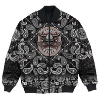 Viking Bomber Jacket Warrior Helmet With Axes with Bandana Paisley Style RLT12 - Wonder Print Shop