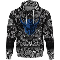 Viking Hoodie Warrior Knight with Bandana Paisley Style RLT12 - Wonder Print Shop