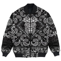 Viking Bomber Jacket Warrior Skull with Bandana Paisley Style RLT12 - Wonder Print Shop