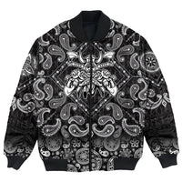Viking Bomber Jacket Warrior With Big Crossed Axes with Bandana Paisley Style RLT12 - Wonder Print Shop