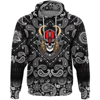 Viking Hoodie Warrior With Raven with Bandana Paisley Style RLT12 - Wonder Print Shop