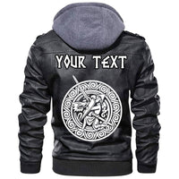 (Custom) Wonder Print Shop - Warrior Fighting Dragon Leather Jacket RLT12 - Wonder Print Shop