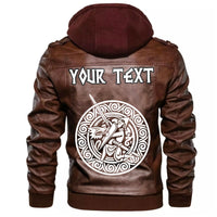 (Custom) Wonder Print Shop - Warrior Fighting Dragon Leather Jacket RLT12 - Wonder Print Shop