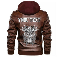 (Custom) Wonder Print Shop - Warrior Skull Leather Jacket RLT12 - Wonder Print Shop