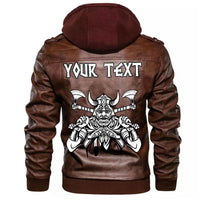 (Custom) Wonder Print Shop - Warrior With Big Crossed Axes Leather Jacket RLT12 - Wonder Print Shop