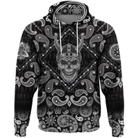 Viking Hoodie Warriors Concepts With Skull with Bandana Paisley Style RLT12 - Wonder Print Shop