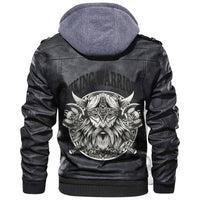 Viking Warriors Head Monochrome Color Leather Jacket RLT12 - Wonder Print Shop