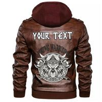 (Custom) Wonder Print Shop - Warriors Head Monochrome Leather Jacket RLT12 - Wonder Print Shop