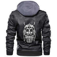 Viking Warriors Set Black and White Leather Jacket RLT12 - Wonder Print Shop