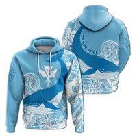 Custom Hawaii Kohala Humpback Whale Hoodie Cerulean - Wonder Print Shop