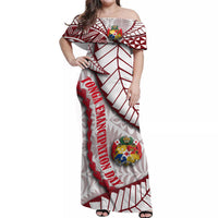 Gift For Couple - Tonga Emancipation Day Matching Hawaiian Shirt And Dress Kupesi Pattern No.2 White LT9 - Wonder Print Shop
