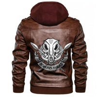 Viking Wild Boar Skull With Spears and Banner Leather Jacket RLT12 - Wonder Print Shop