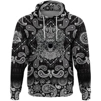 Viking Hoodie Winged Skull with Bandana Paisley Style RLT12 - Wonder Print Shop