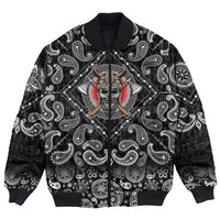 Viking Bomber Jacket With Axe Logo with Bandana Paisley Style RLT12 - Wonder Print Shop