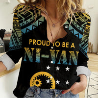 Vanuatu Proud To Be A Ni-Van - Polynesian Pattern Women Casual Shirt - Sanma Province - Wonder Print Shop