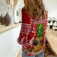 Hawaii Christmas Women Casual Shirt Mele Kalikimaka - Pineapple - Wonder Print Shop