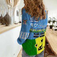 Malampa Fiji Day Women Casual Shirt Mix Tapa Style - Wonder Print Shop