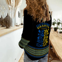 Ukraine Folk Patterns Women Casual Shirt Unity Day - Wonder Print Shop