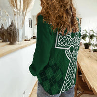 Irish Women Casual Shirt St. Patrick Day Mix Celtic Cross - Wonder Print Shop