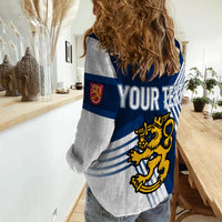 Personalised Finland Ice Hockey World Championships Suomi Women Casual Shirt - White Version - Wonder Print Shop