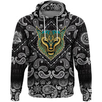 Viking Hoodie Wolf Ethnic Style with Bandana Paisley Style RLT12 - Wonder Print Shop