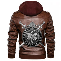 Viking Wolf Symbol Of Grunge Style Leather Jacket RLT12 - Wonder Print Shop