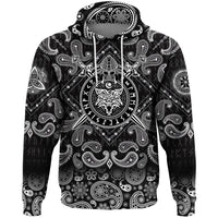 Viking Hoodie Wolf Symbol Of Grunge Style with Bandana Paisley Style RLT12 - Wonder Print Shop