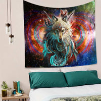 Wolf Warrior Dreamcatcher Native American Tapestry LT10 - Wonder Print Shop
