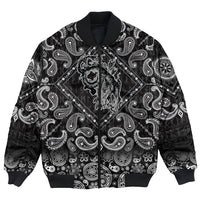 Viking Bomber Jacket Wolf and Moon with Bandana Paisley Style RLT12 - Wonder Print Shop