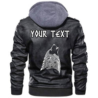 (Custom) Wonder Print Shop - Wolf Head Howling Leather Jacket RLT12 - Wonder Print Shop