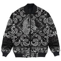 Viking Bomber Jacket Wolf with Bandana Paisley Style RLT12 - Wonder Print Shop