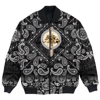 Viking Bomber Jacket Wolfs and Sword with Bandana Paisley Style RLT12 - Wonder Print Shop