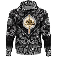 Viking Hoodie Wolfs and Sword with Bandana Paisley Style RLT12 - Wonder Print Shop