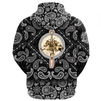 Viking Hoodie Wolfs and Sword with Bandana Paisley Style RLT12 - Wonder Print Shop