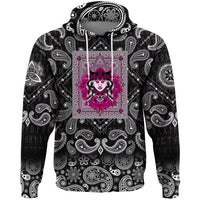 Viking Hoodie Woman Head with Bandana Paisley Style RLT12 - Wonder Print Shop