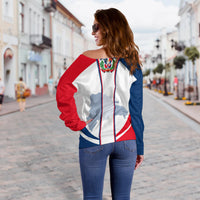 Dominican Republic Off Shoulder Sweater Simple Vibe LT6 - Wonder Print Shop