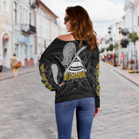 Seal of American Samoa Women Off Shoulder Sweater LT6 - Wonder Print Shop