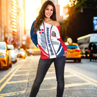 Dominican Republic Off Shoulder Sweater Simple Vibe LT6 - Wonder Print Shop