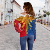 Philippines Wo Men Off Shoulder Sweatshirt Eagle LT6 - Wonder Print Shop