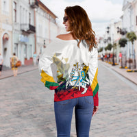 Lithuania Off Shoulder Sweater Polygonal Template Style LT6 - Wonder Print Shop