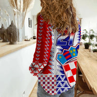 (Custom Personalised) Croatia Football Sport Style Women Casual Shirt - Wonder Print Shop