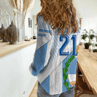 (Custom Personalised) Argentina Champions World Cup 2022 Women Casual Shirt La Albiceleste Sol de Mayo - Wonder Print Shop