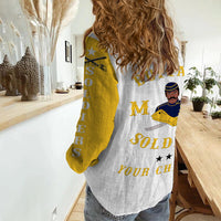 (Custom Personalised) Buffalo Soldiers Motorcycle Club BSMC Woman Casual Shirt Simple Style - White Gold LT8 - Wonder Print Shop