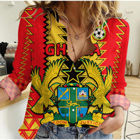 (Custom Personalised) Ghana Football Sport Style Women Casual Shirt - Wonder Print Shop