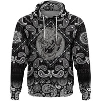 Viking Hoodie Women Vitage Viking with Bandana Paisley Style RLT12 - Wonder Print Shop