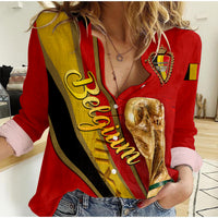 (Custom Personalised) Belgium Football World Cup 2022 Women Casual Shirt - LT2 - Wonder Print Shop