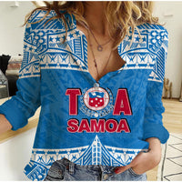 Toa Samoa Rugby Casual Shirt Blue Sky LT6 - Wonder Print Shop