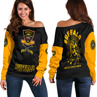 Buffalo Soldiers African American Legend Of The Black Soldiers Women Off Shoulder Sweater - LT2 - Wonder Print Shop