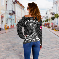 Hawaii King Kamehameha Aloha Hawai'i Nei Women Off Shoulder Sweater LT2 - Wonder Print Shop