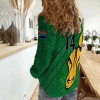 (Custom Text And Number) South Africa Rugby Women Casual Shirt Bokke Springbok With African Pattern Stronger Together - Wonder Print Shop